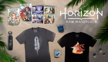 Horizon Merch showing Tshirts and Mugs