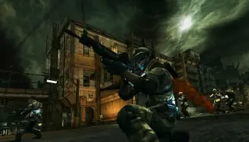 Killzone Character kneeling while aiming a gun