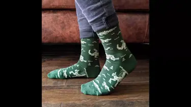 Person standing in green socks