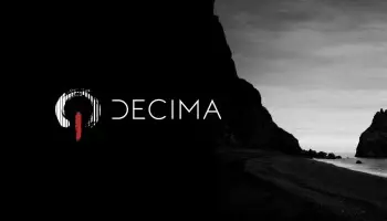 Decima Logo in front of a cliff